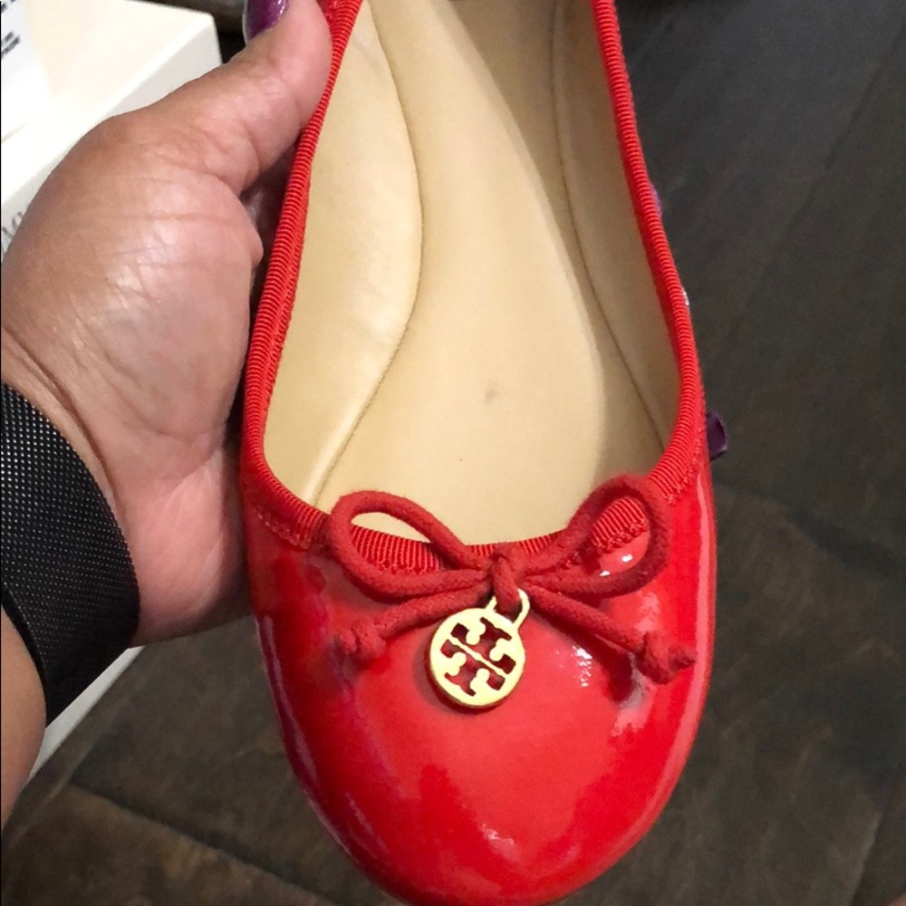 Tory Burch charm ballerinas RED